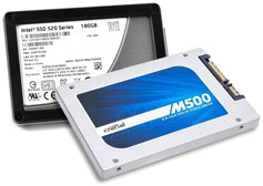 ssd crucial m500 et intel 520