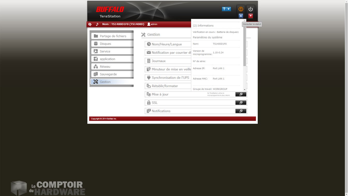 Paramètres et statuts