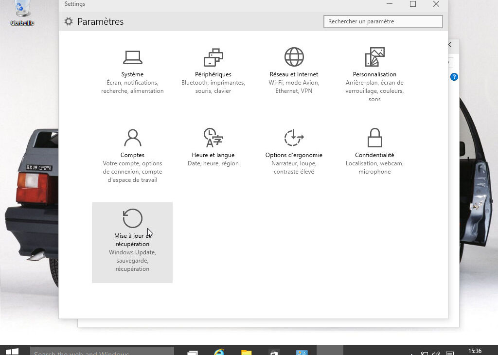 Tout commence dans les paramètres