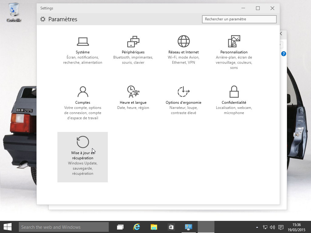 Tout commence dans les paramètres