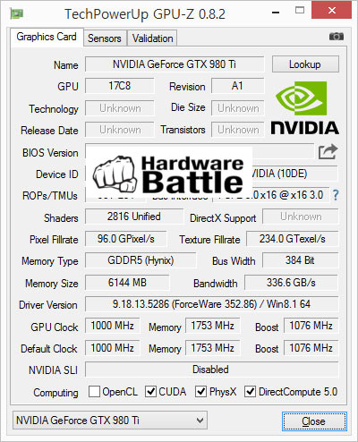 gtx980ti gpuz hardwarebattle