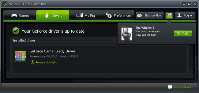 GeForce Experience & The Witcher 3 pour les GTX Titan X