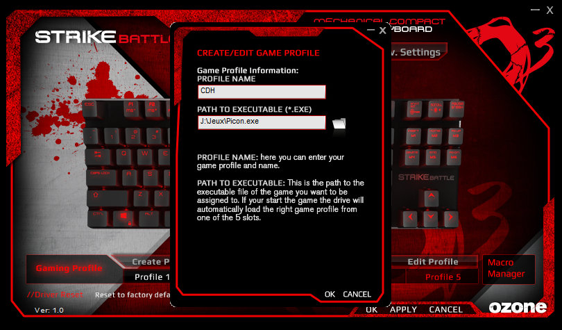 Lier une application à un profil