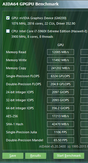 GPGPU AIDA64 GTX 980 Ti