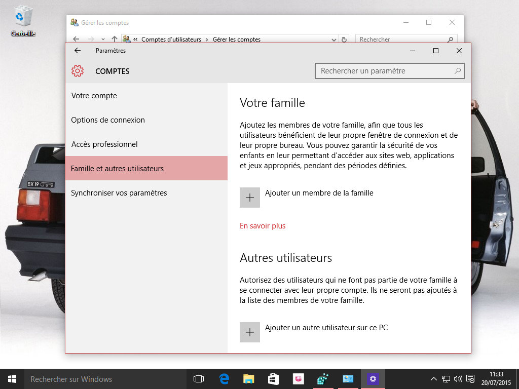 La nouvelle application de gestion de comptes