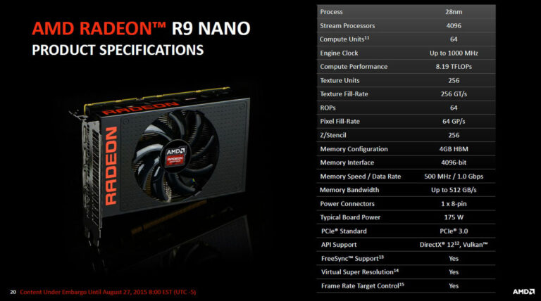 amd r9 nano specs