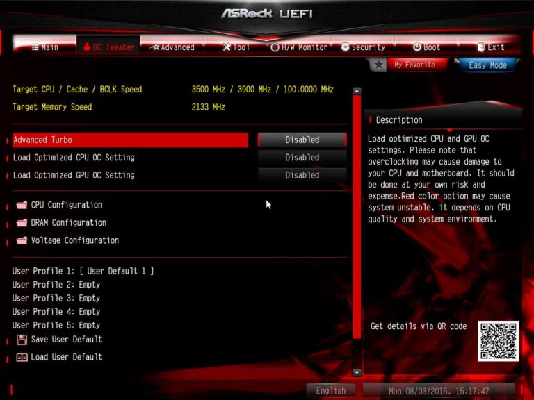 Advanced mode UEFI Asrock Z170 Gaming K6+