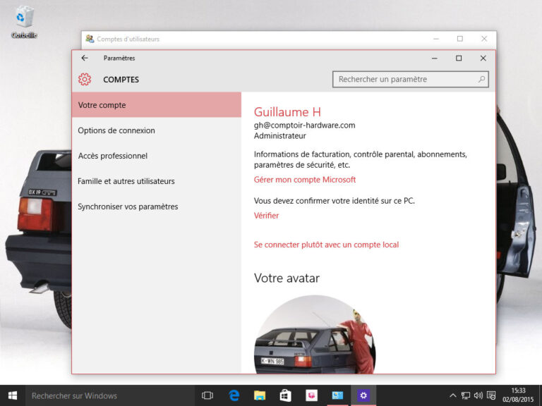 Passez un compte en local