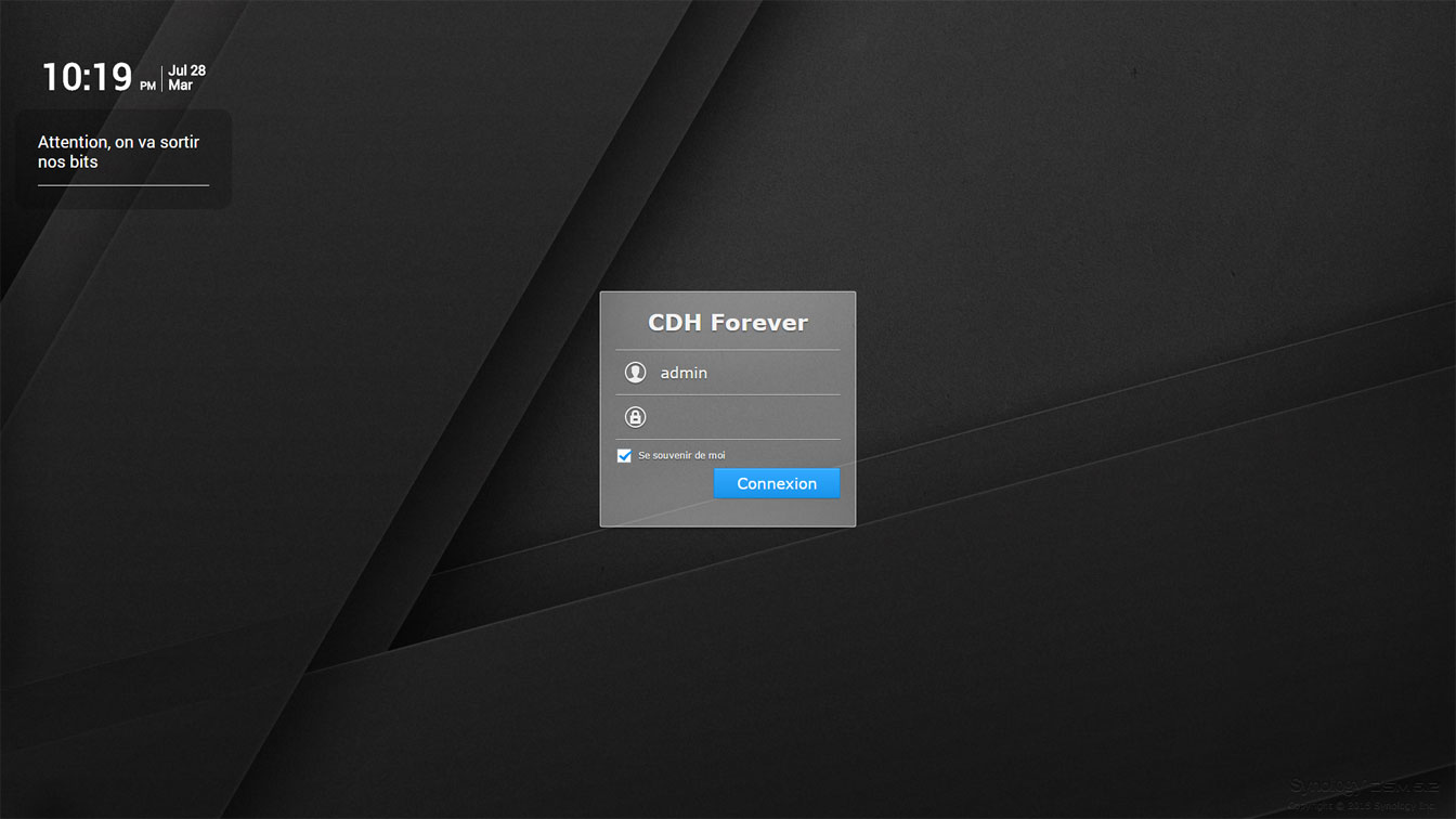 Page d'accueil de DSM 5.2