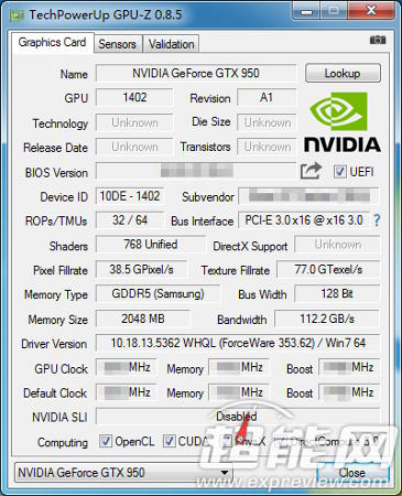 gtx 960 gpuz expreview