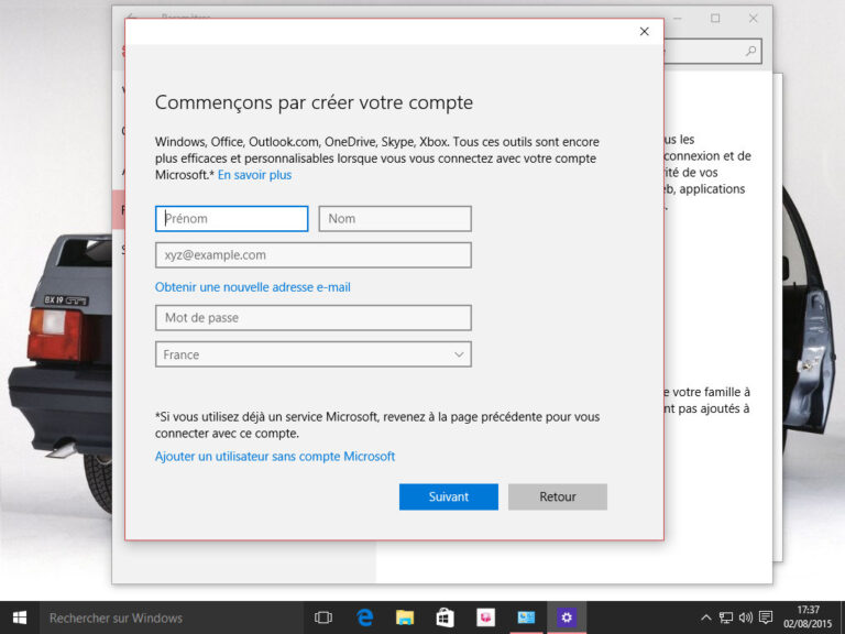 Créer un second compte