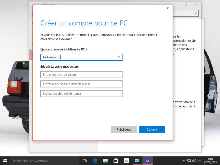 Créer un second compte
