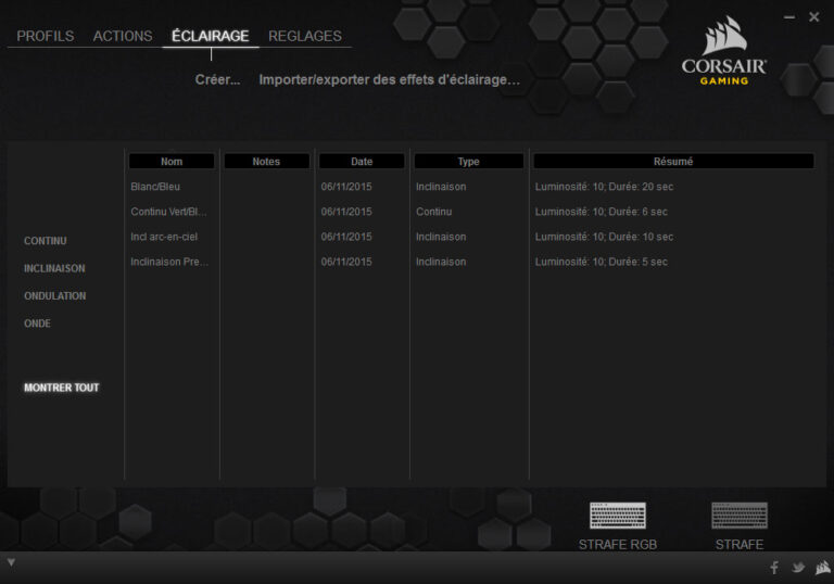 Gestion des couleurs et effets