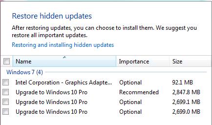 windows 10 maj recommandee