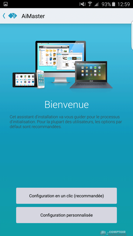 Message de bienvenue