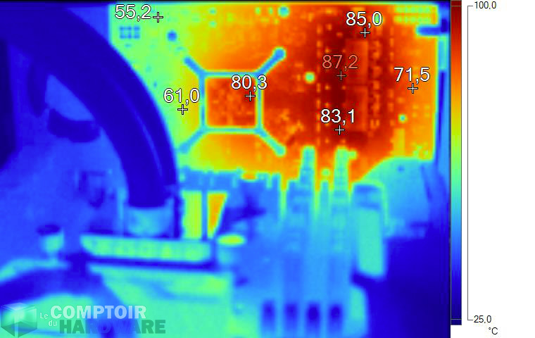 Image thermique RADEON RX 480 en charge