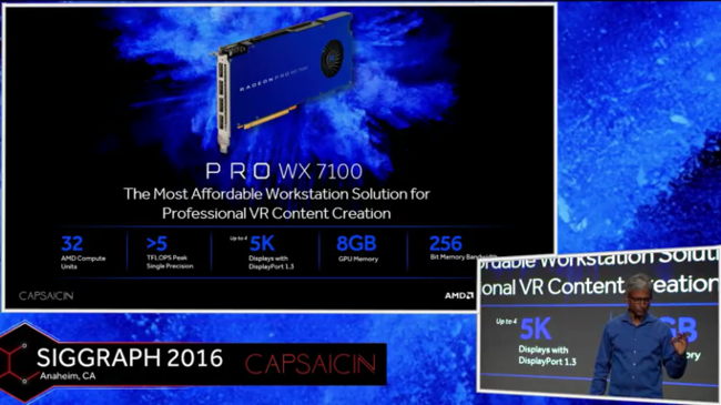 amd radeon pro wx7100 pres