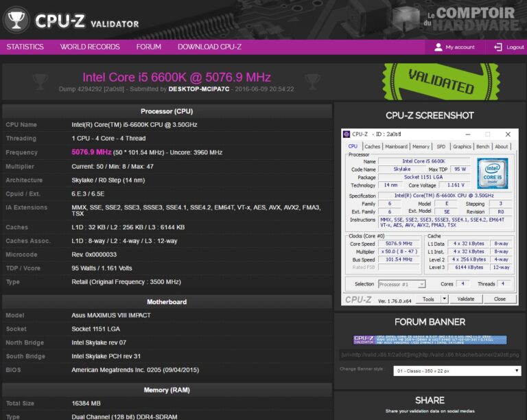 Max validation CPU-Z
