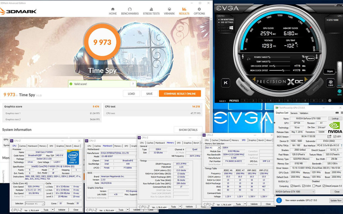 evga gtx1080 timespy dx12 t