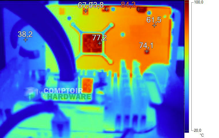 Imagerie thermique Sapphire RX 470 OC en charge