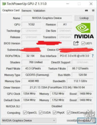 GPU-Z GTX 1050Ti ?
