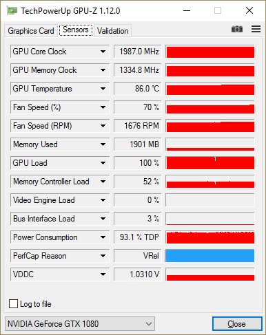 GPU-Z KFA² GTX 1080 EXOC Sniper : Overclocking