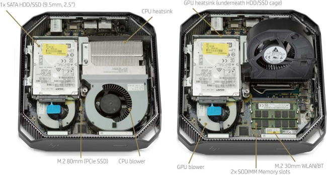 hp z2 mini workstation open