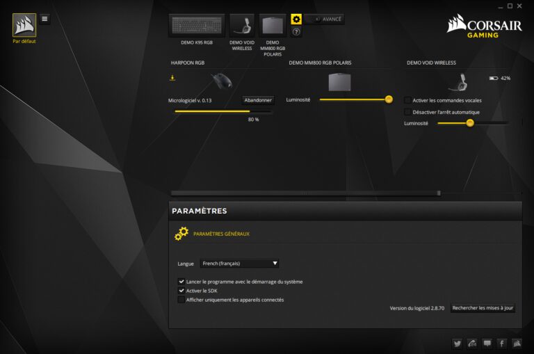 Corsair Utility Engine - Mise à jour du Firmware