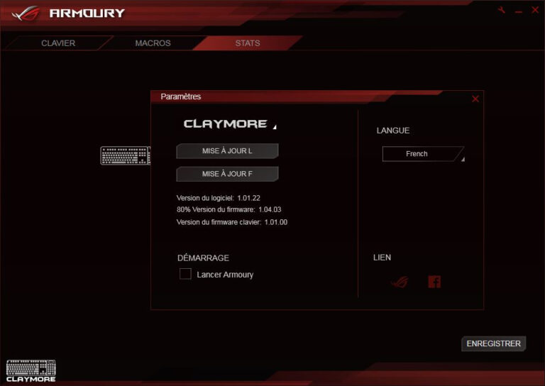 ROG Armoury - Paramètres