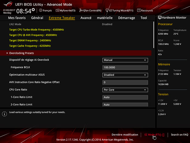 UEFI Advanced mode Asus Maximus IX Formula