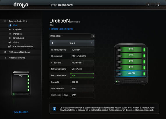 Le NAS avec 5 disques durs panachés