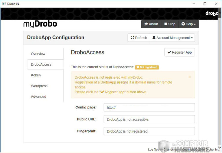 Enregistrement de Acces depuis Dashboard