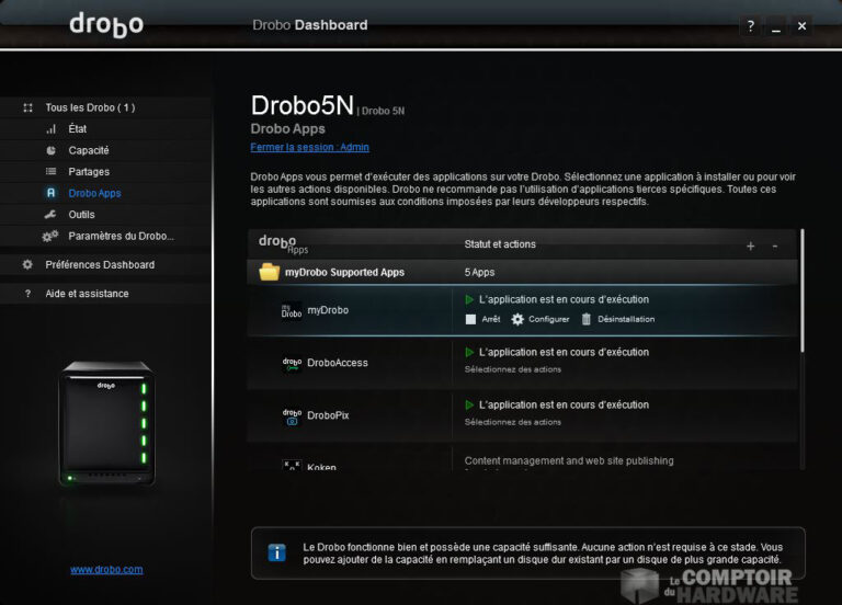 Installation des applis depuis Dashboard
