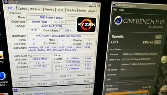 amd r7 1800x oc cinebench 5 2ghz