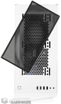 Le dessus du boîtier et son filtre amovible