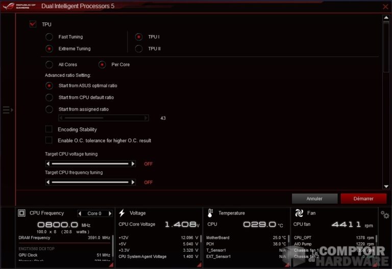 L'overclocking automatique avec Dual Intelligent Processor 5