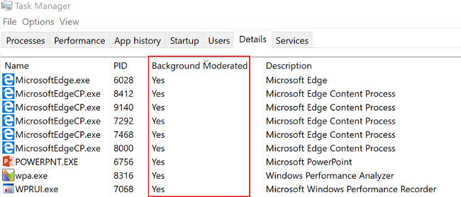 windows10 power throttling