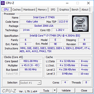 cpuz 7740x boost
