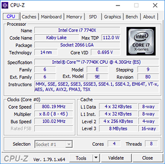 cpuz 7740x idle