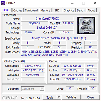 cpuz 7900x idle