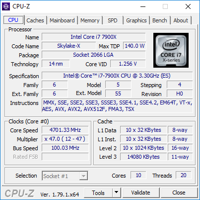 cpuz 7900x oc
