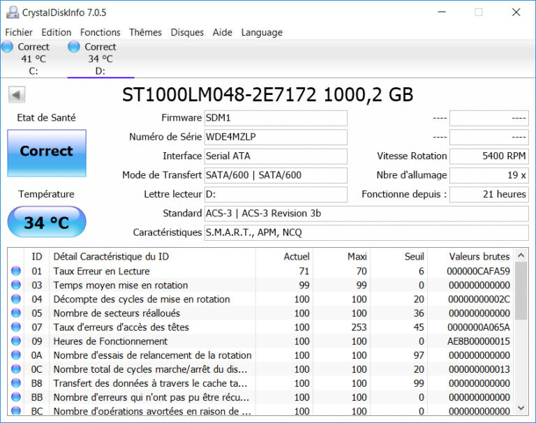 HDD Crystal Disk Info