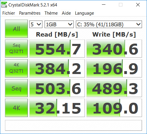 SSD Crystal Disk Mark