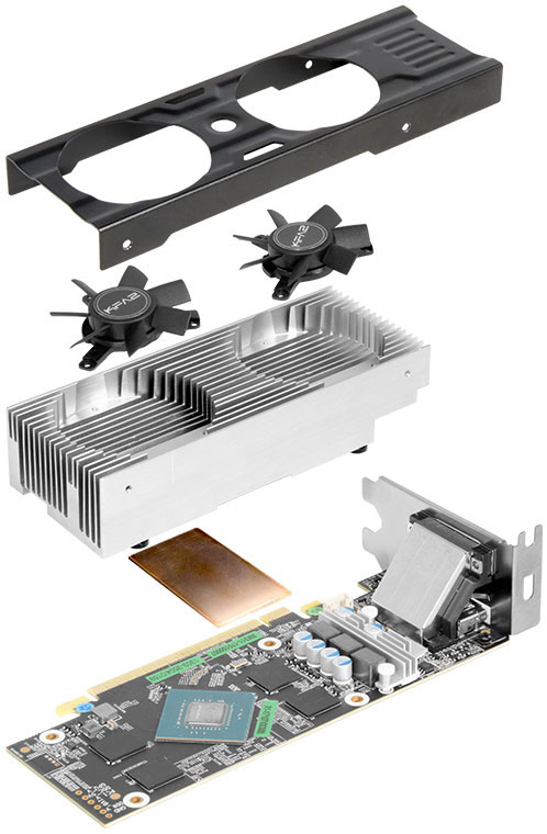 Vue éclatée de la KFA² GTX 1050 OC LP