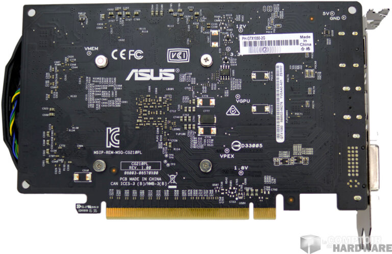 Asus Phoenix GTX 1050 face arrière