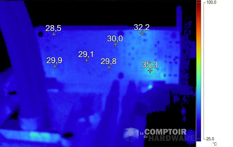 Image thermique KFA² GTX 1050 OC LP au repos 