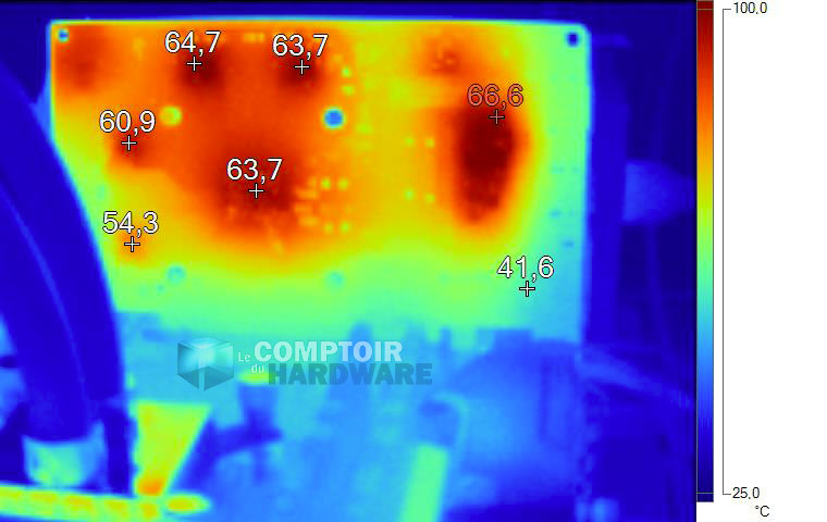 Image thermique Asus Phoenix GTX 1050 en charge