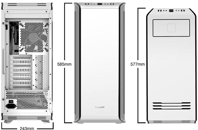 be quiet dark base pro white mesures