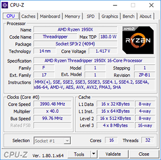 cpuz threadripper1950x turbo4c