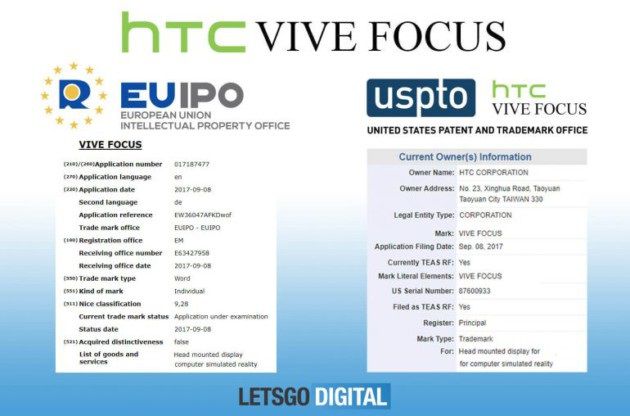 htc vive focus uspto
